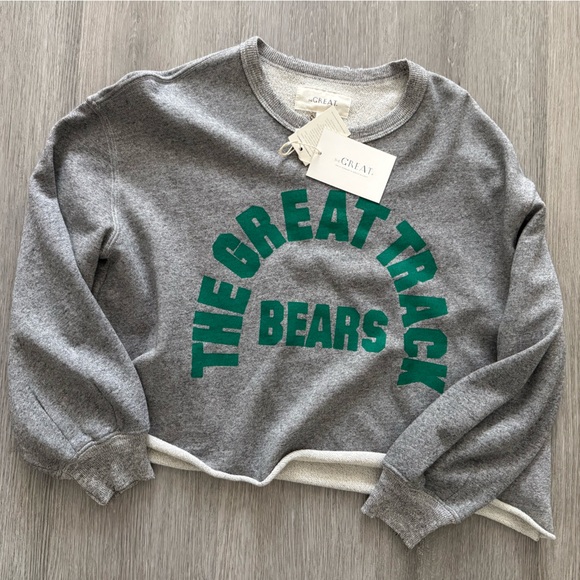 THE GREAT. Track Bears Heather Gray Sweater NWT - Picture 4 of 5